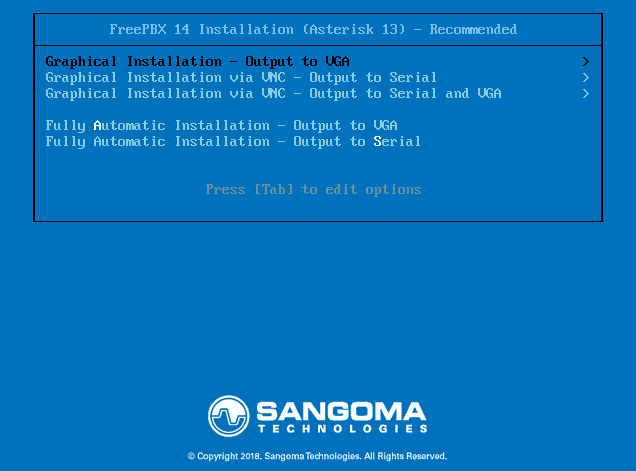 Wybieranie trybu graficznego podczas instalacji