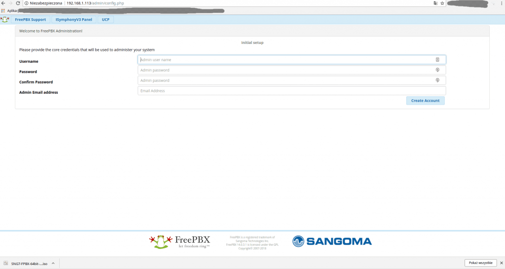 Pierwsze logowanie do panelu web