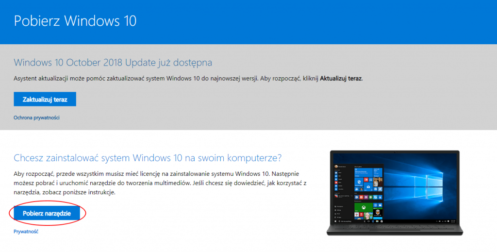 pobieranie windowsa 10